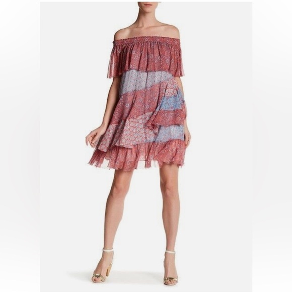 Rebecca Taylor Amanda Silk Off Shoulder Dress - Picture 4 of 9